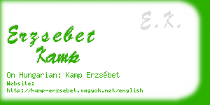 erzsebet kamp business card
